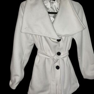 R.Jstory Black and White Belted Coat M